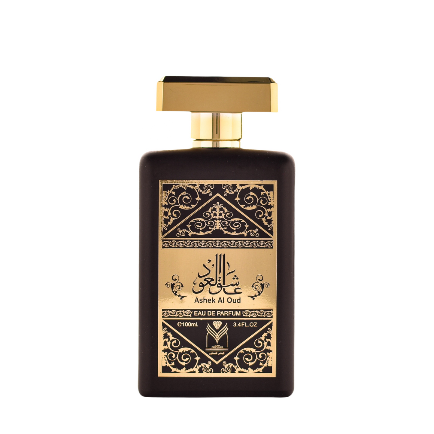 Ashek Al Oud Perfume. Almas for perfumes. Front view.