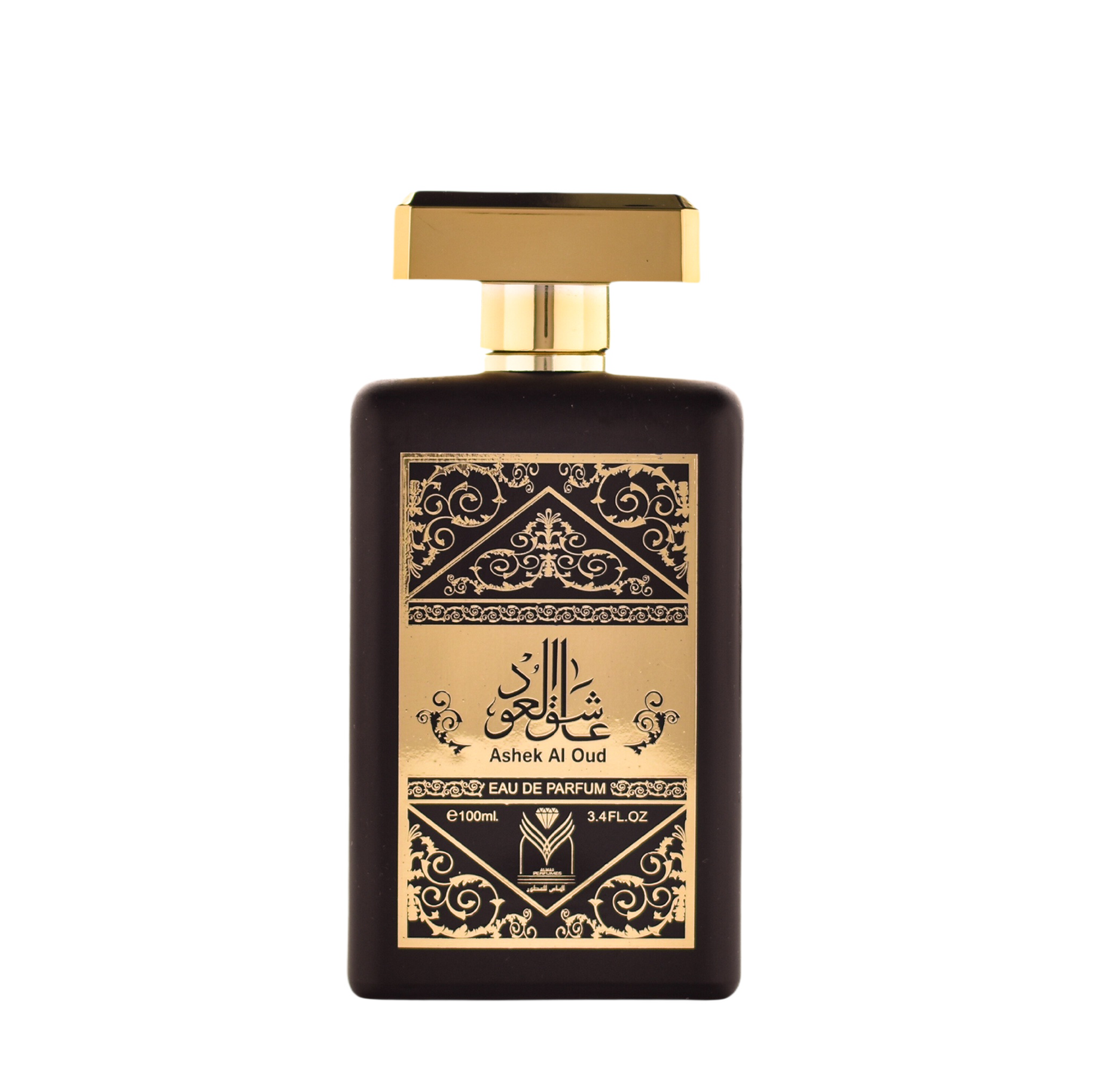 Ashek Al Oud Perfume. Almas for perfumes. Front view.